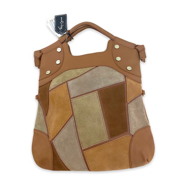 Foley + Corinna Leather & Suede Patchwork Lady Tote (Multi Color Neutral) - Picture 1 of 6